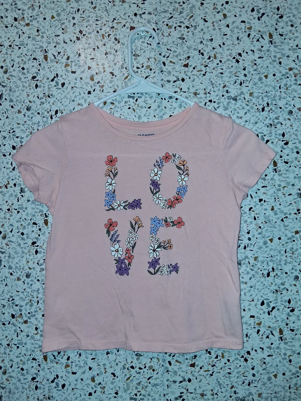 Girl's Old Navy Coral Pink Tshirt Size 8 Love